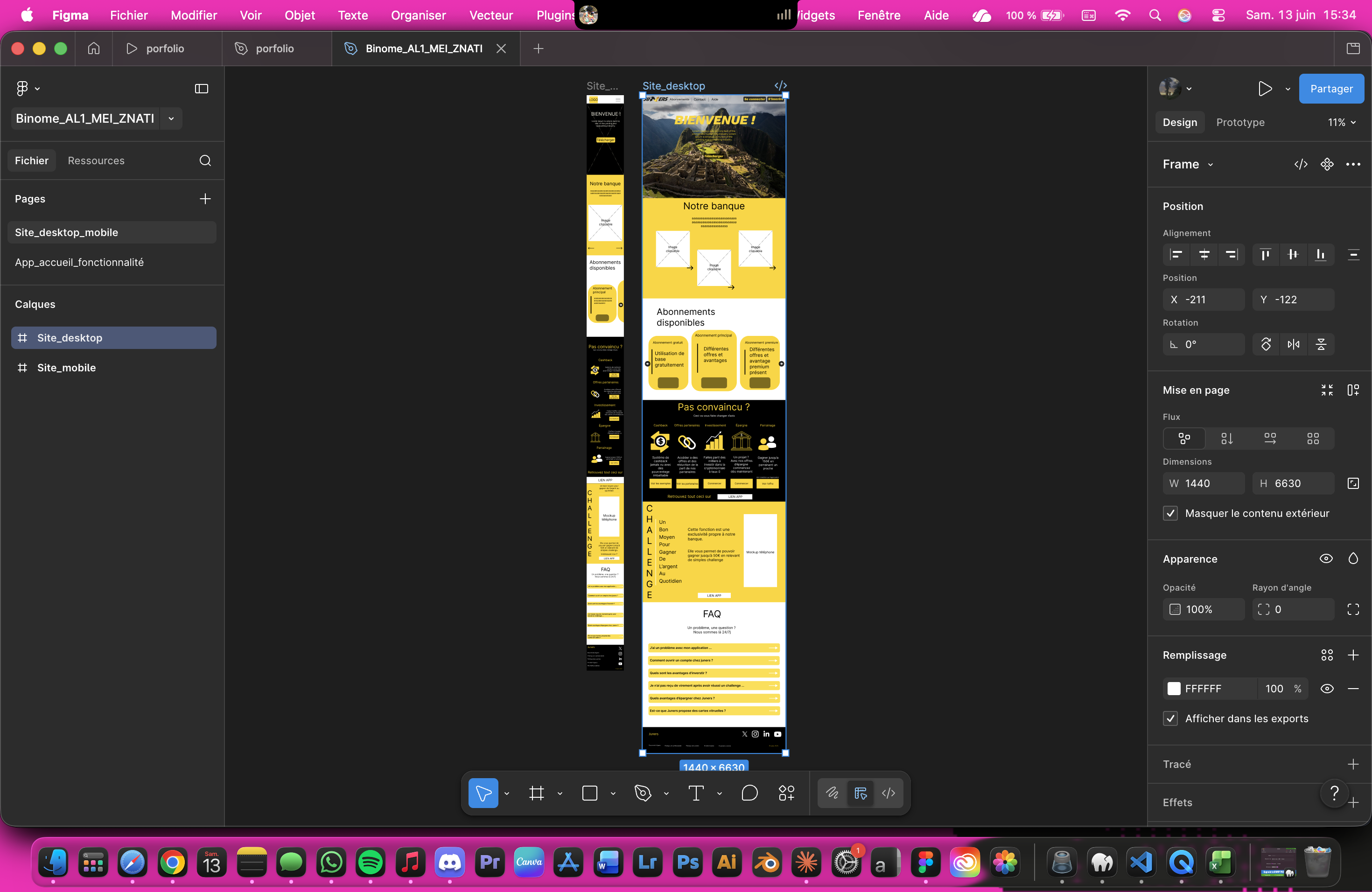 Wireframe banque