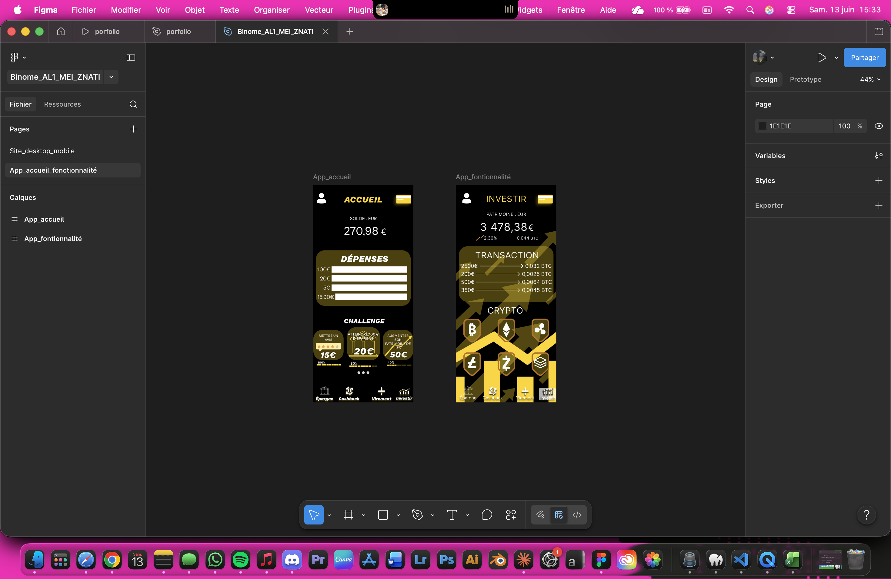 Wireframe banque