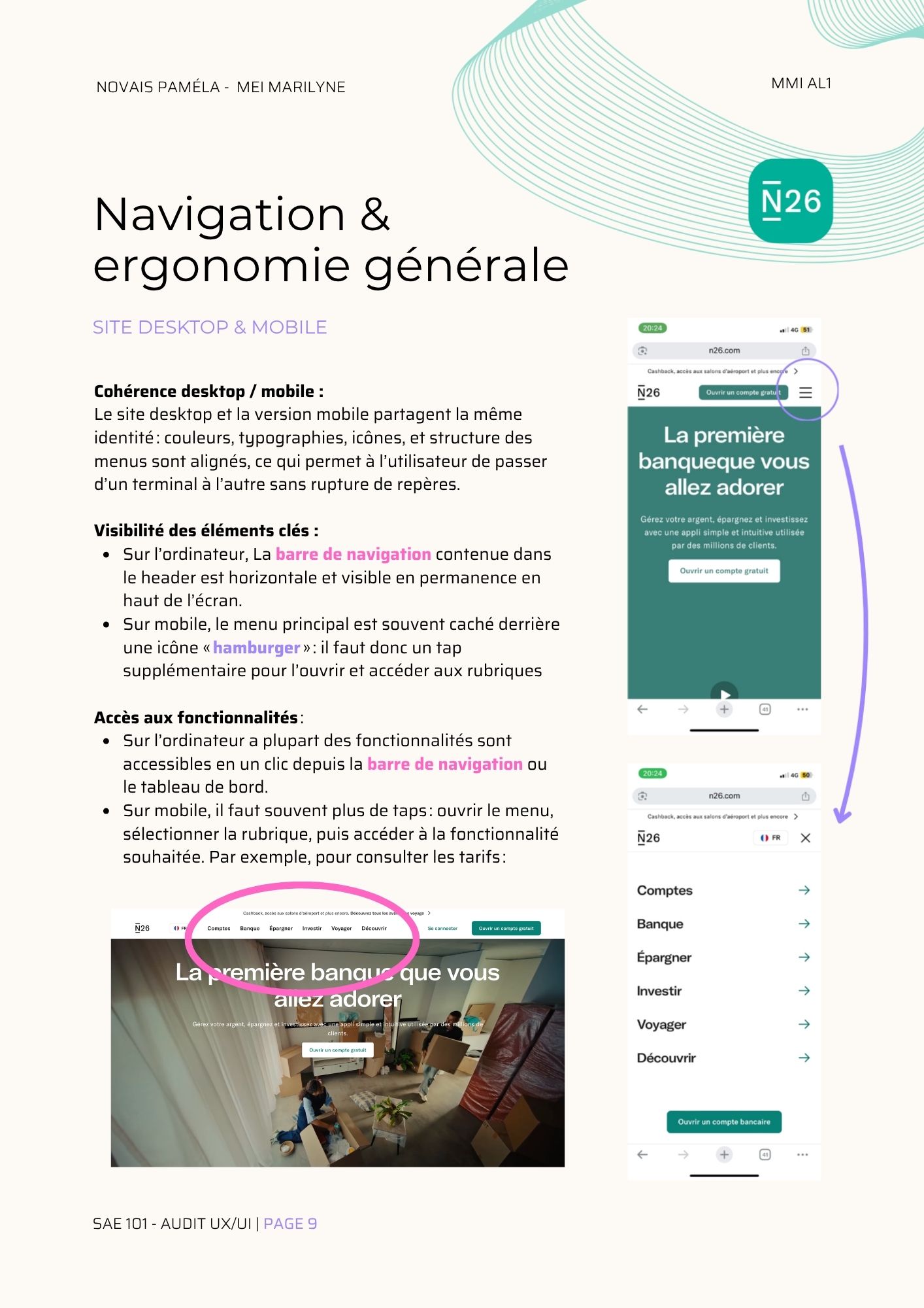 Audit UX/UI banques