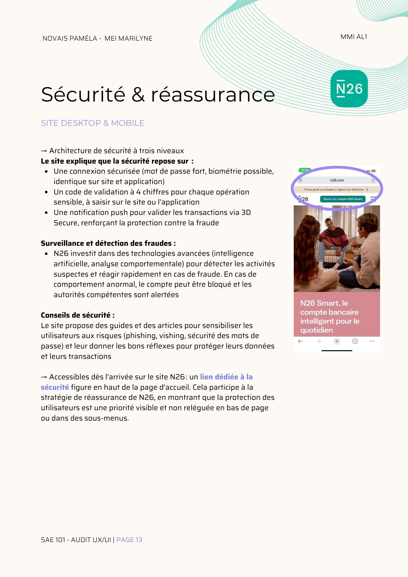 Audit UX/UI banques