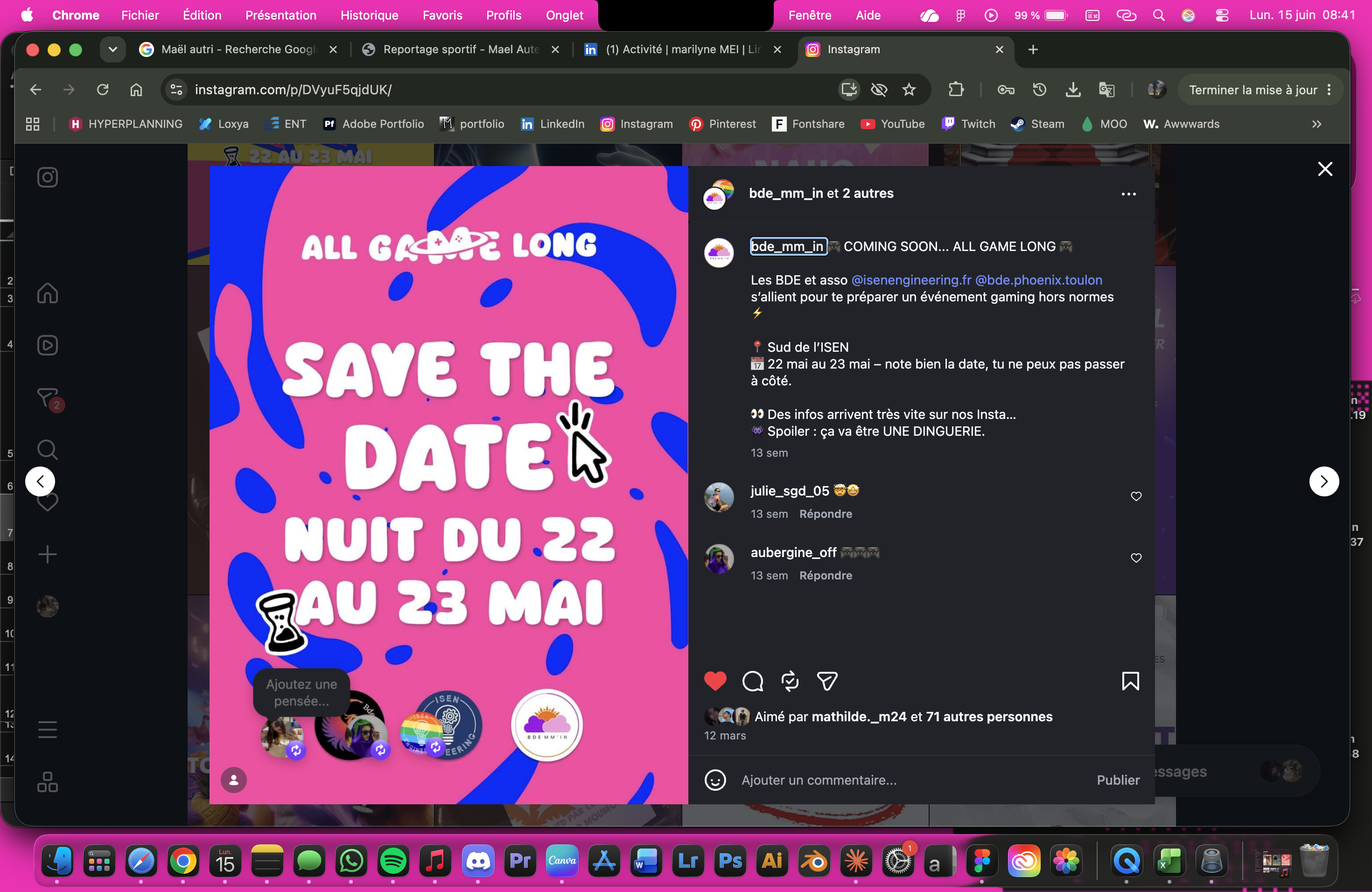 Création de post Instagram - BDE MM'IN
