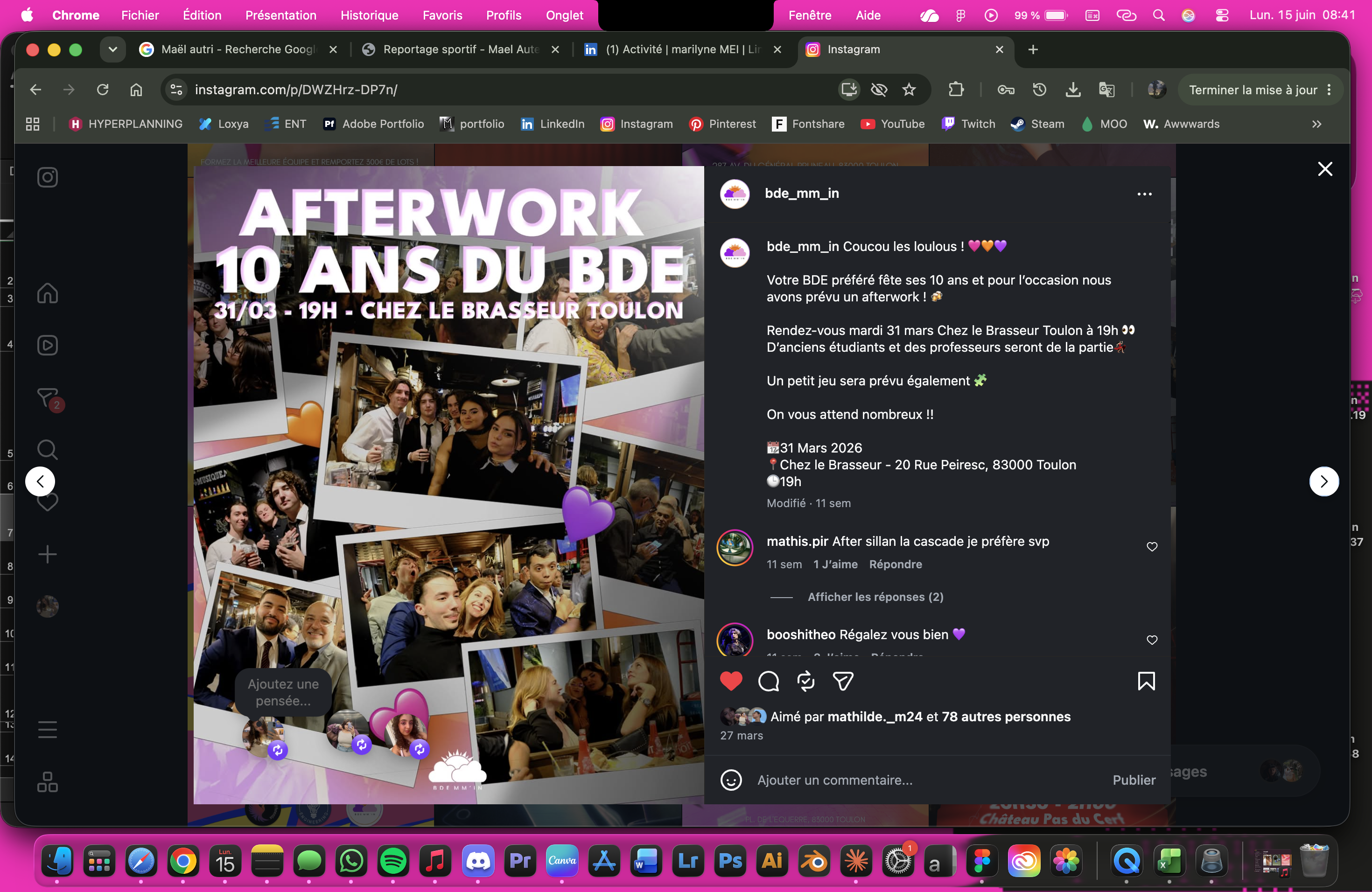 Création de post Instagram - BDE MM'IN
