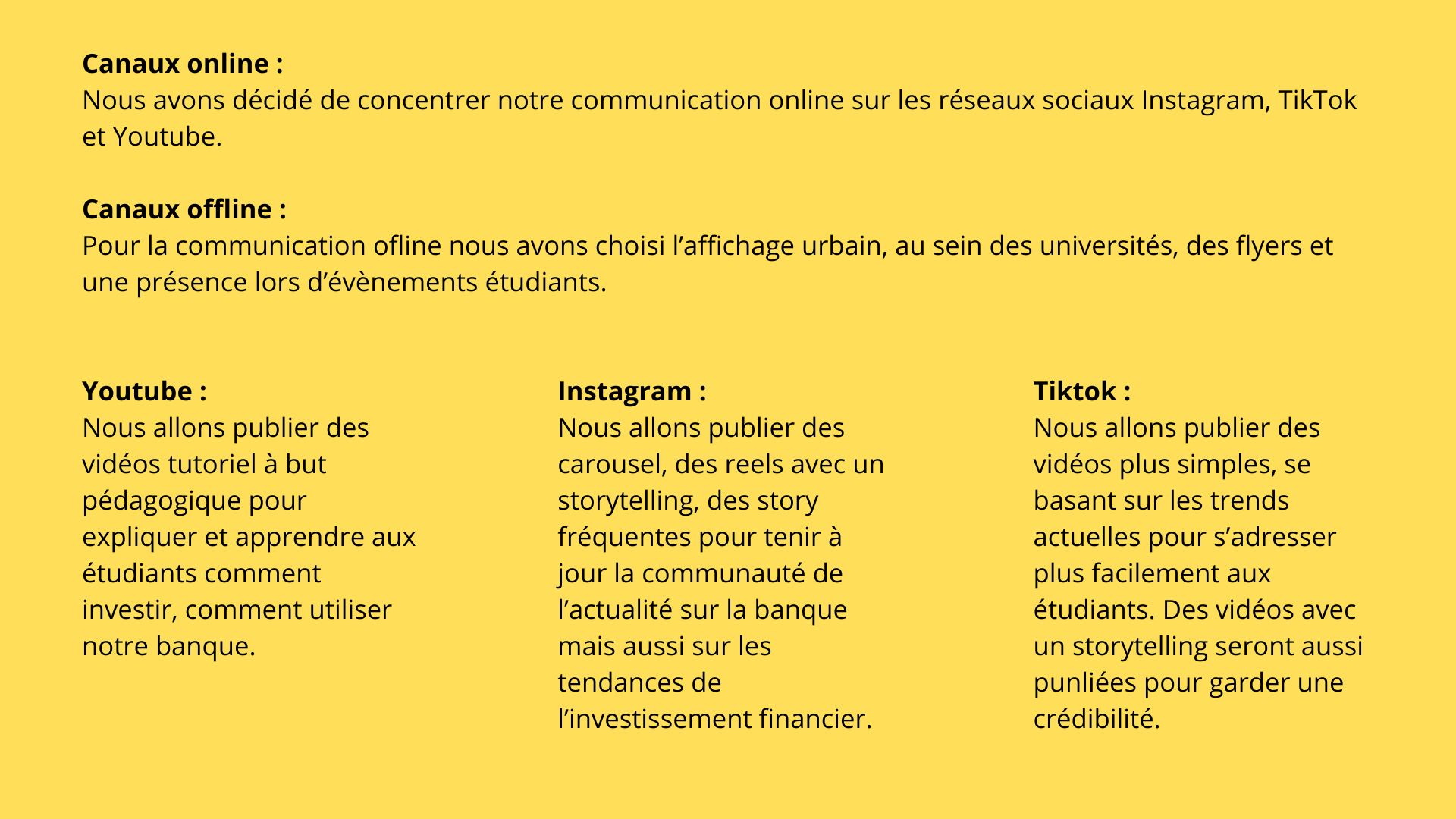 Concevoir une recommandation de communication numérique - Banque fictive